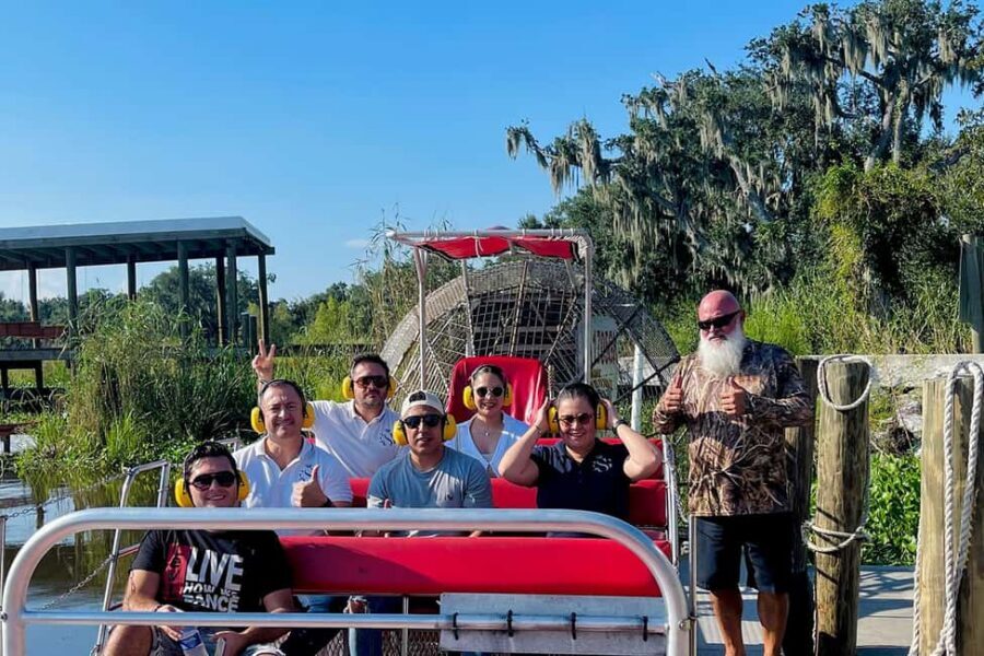 From New Orleans: Airboat Adventure Tour with Transportation - Boarding the Flat-Bottom Airboat: Fast, Shallow, and Windy