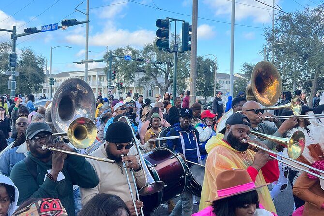 New Orleans Culture Second Line Tour in NOLA - Stop 1 in Treme: Mardi Gras Indians, Social Aid & Pleasure Clubs, and the street rhythm