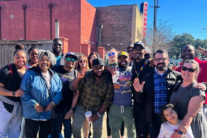 New Orleans Culture Second Line Tour in NOLA - Meeting King Hollis Burton at 1111 Canal St