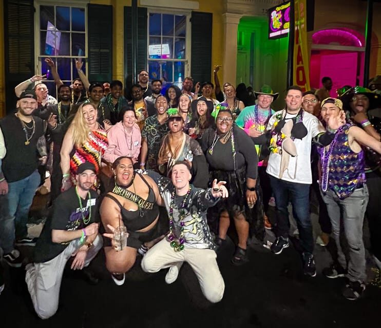 New Orleans: Guided Bourbon Street Bar Crawl with Shots - Where the crawl starts: Coyote Ugly’s big purple table