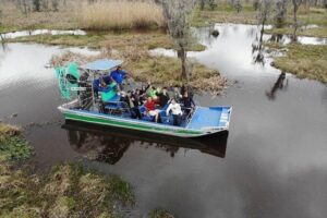 New Orleans Small-Group Airboat Swamp Tour - The 454 Chevy Engine and 200+ mph Fan: Loud, Windy, and Thrilling